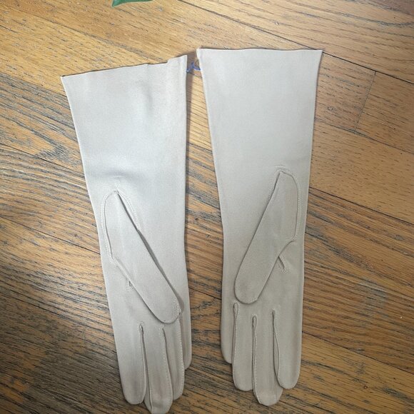 Vintage Kislav Gloves Suede Tan Size 6 11" NWT Made in France - Picture 2 of 11